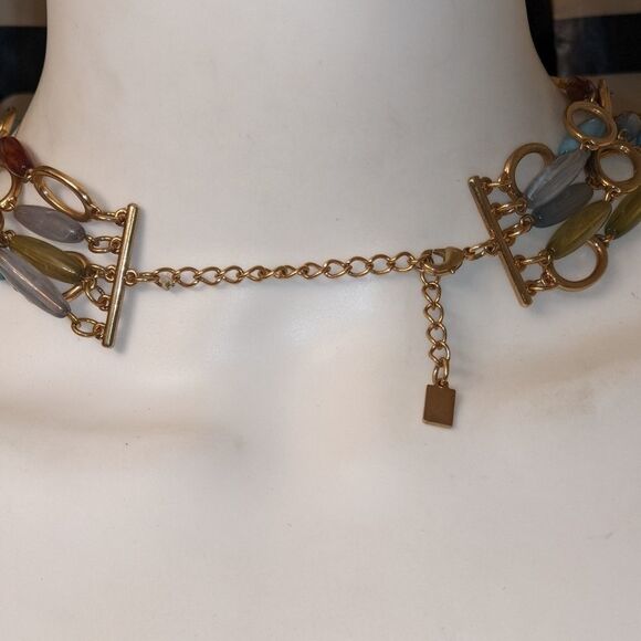 Vintage layered multi clear colored long bead necklace - Picture 12 of 12